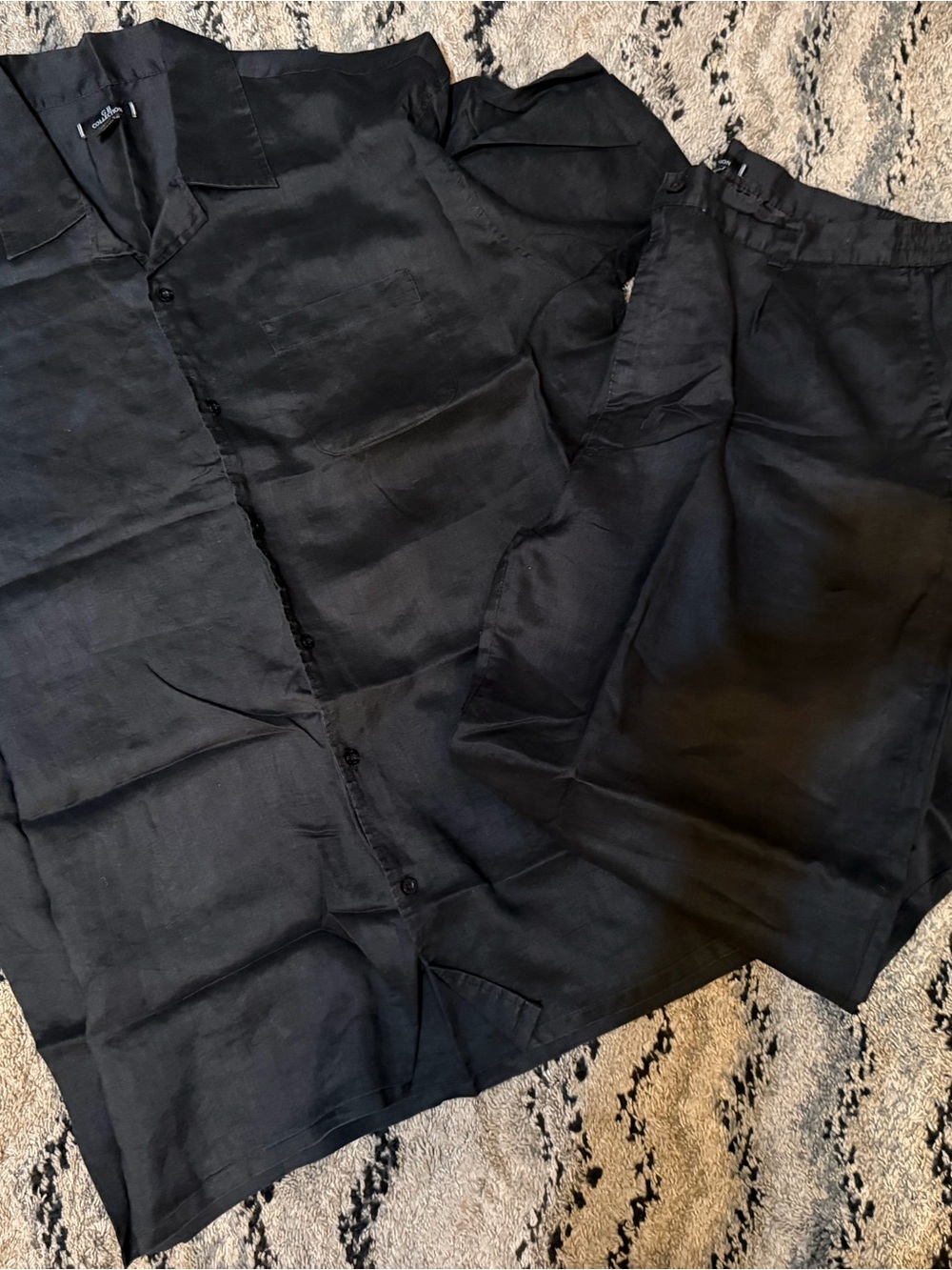 GG Collection Black Linen Shirt